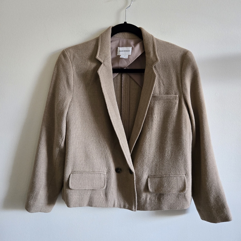 CLUB MONACO | US 6 Cardigan Blazer Jacket | tan brown